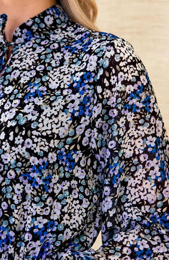 Bloemenprint Jurk Laagjes Lena Blauw – shoparchief — foto 5