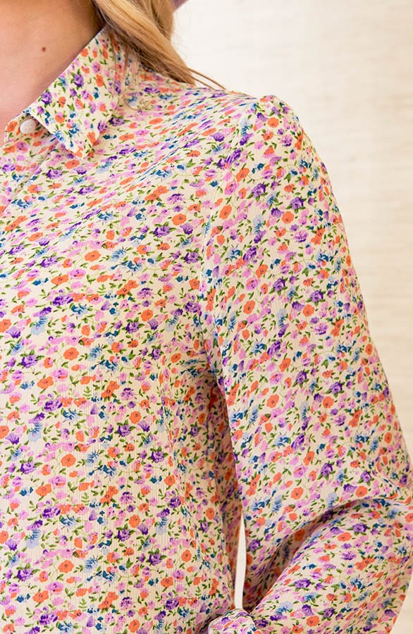 Bloesemprint Blouse Hila Lila Oranje – shoparchief — foto 5