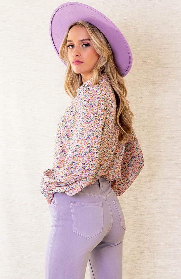 Bloesemprint Blouse Hila Lila Oranje – shoparchief — foto 3