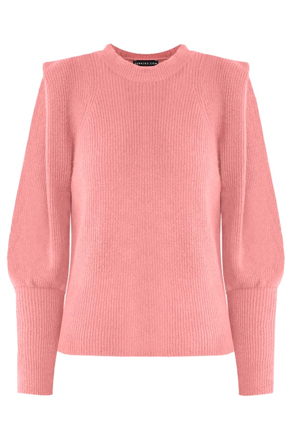 Gebreide Trui Met Schouderdetails Liv Dust Koraal – shoparchief