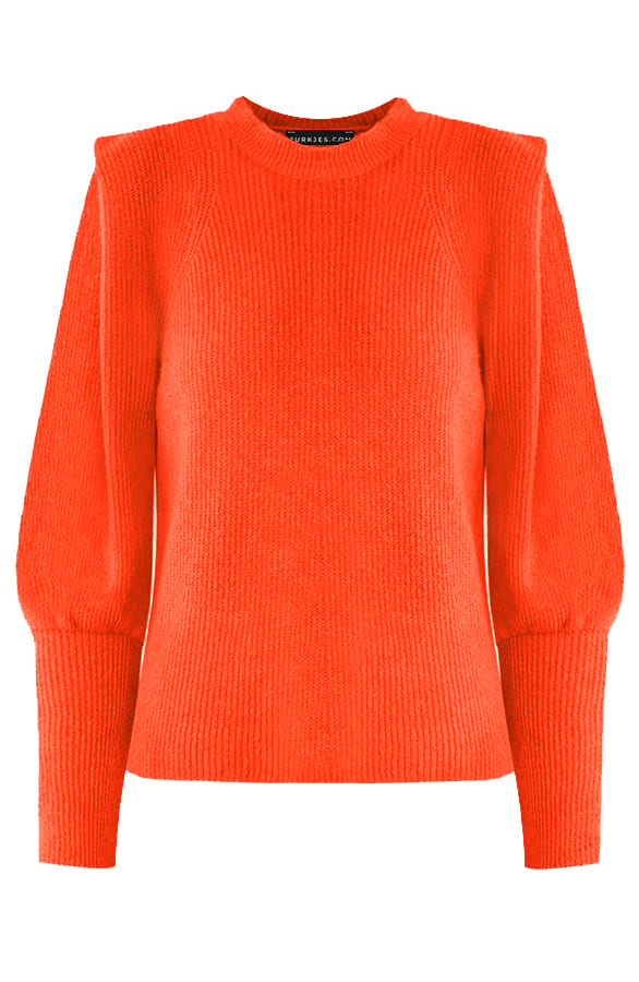 Gebreide Trui Met Schouderdetails Liv Oranje – shoparchief