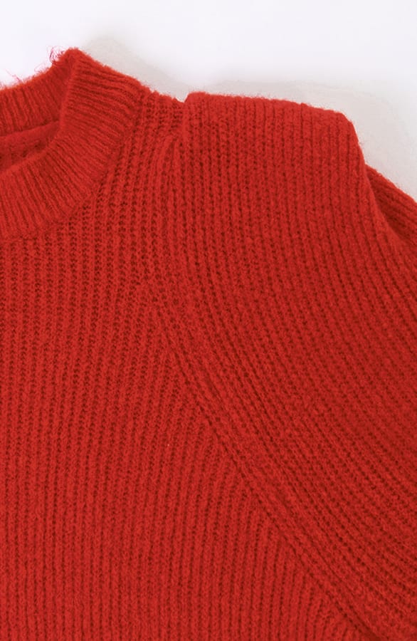 Gebreide Trui Met Schouderdetails Liv Rood – shoparchief — foto 2