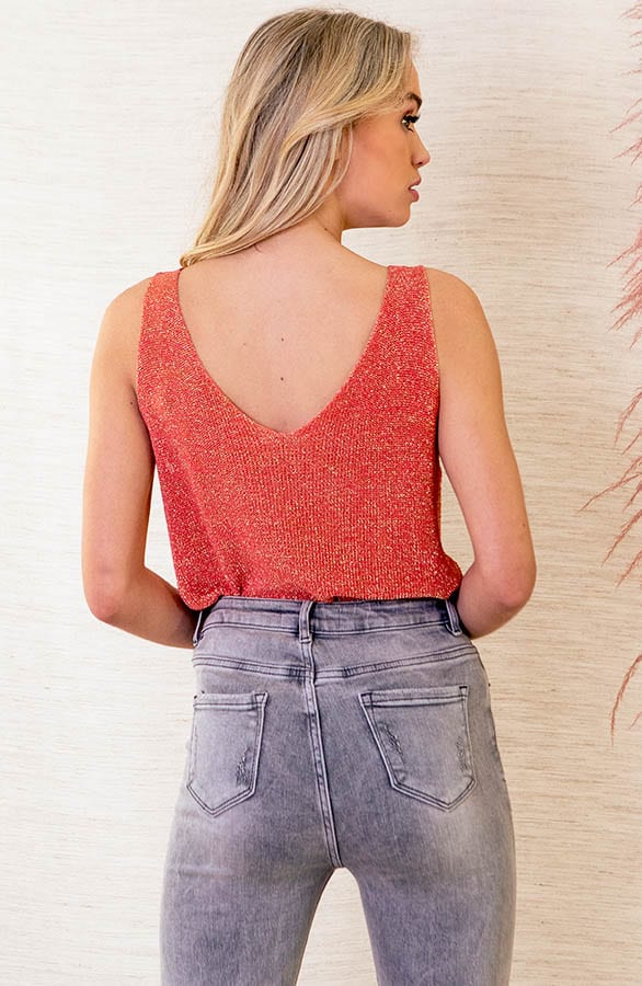 Gehaakte Lurex Top Hanna Koraal – shoparchief — foto 3