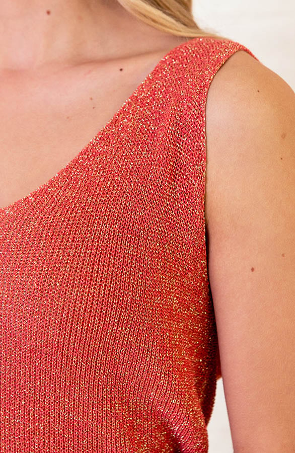 Gehaakte Lurex Top Hanna Koraal – shoparchief — foto 4