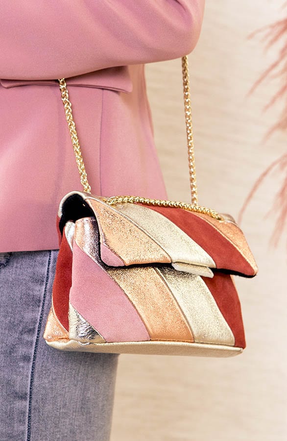 Gestreepte Crossbody Bag Gina Rosé – shoparchief — foto 2