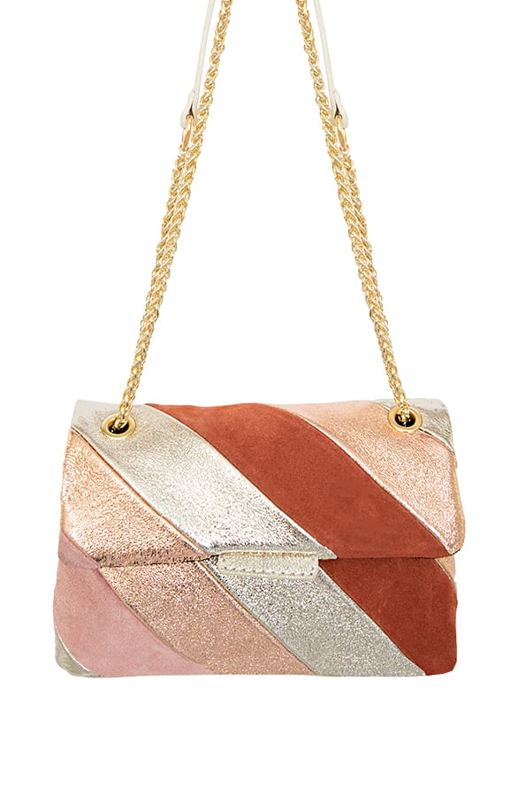 Gestreepte Crossbody Bag Gina Rosé – shoparchief