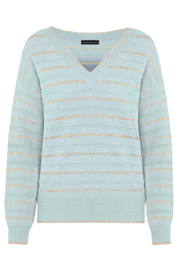 Gestreepte Trui Met Lurex Emily Mint – shoparchief