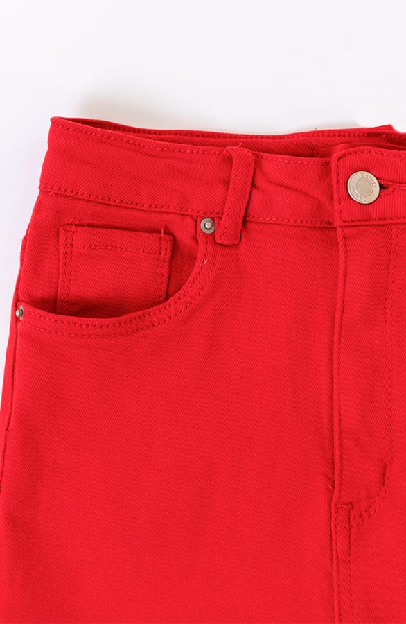 High Waist Spijkerbroek Lizzy Rood – shoparchief — foto 2