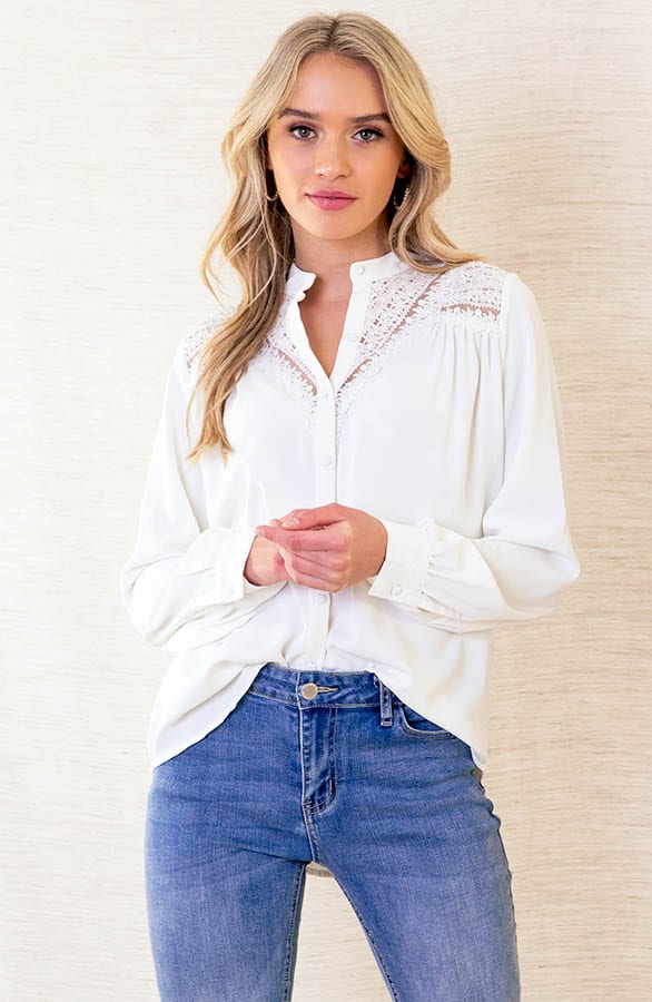Kanten Blouse Sterre Ecru – shoparchief — foto 2