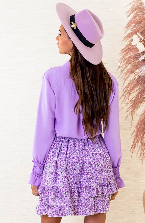 Ruffle Mouwen Blouse Lonneke Lila – shoparchief — foto 4
