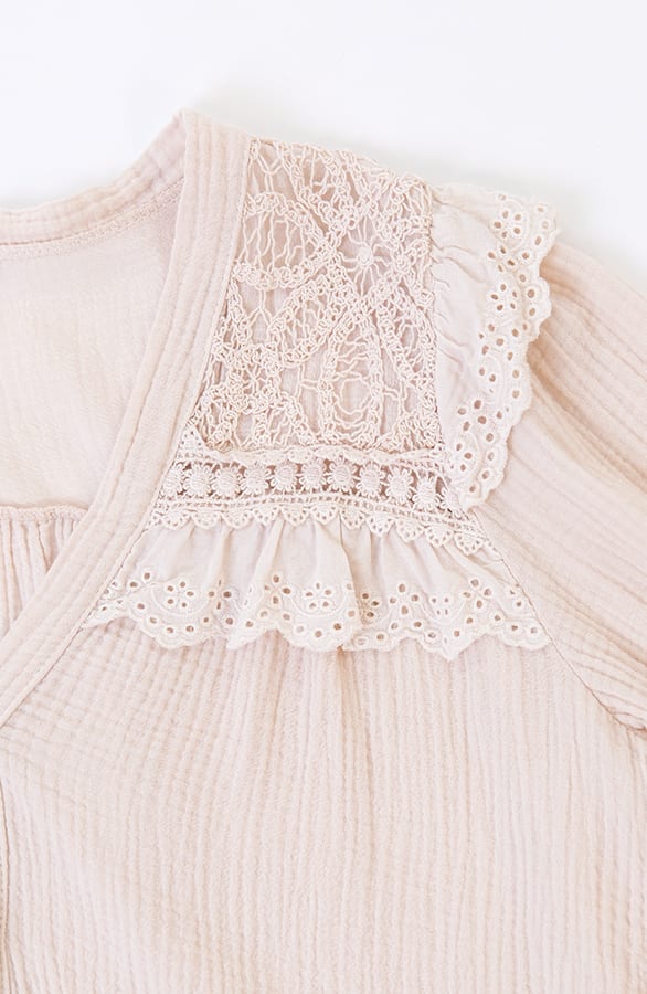 Linnen Broderie Blouse Jolijn Beige – shoparchief — foto 2