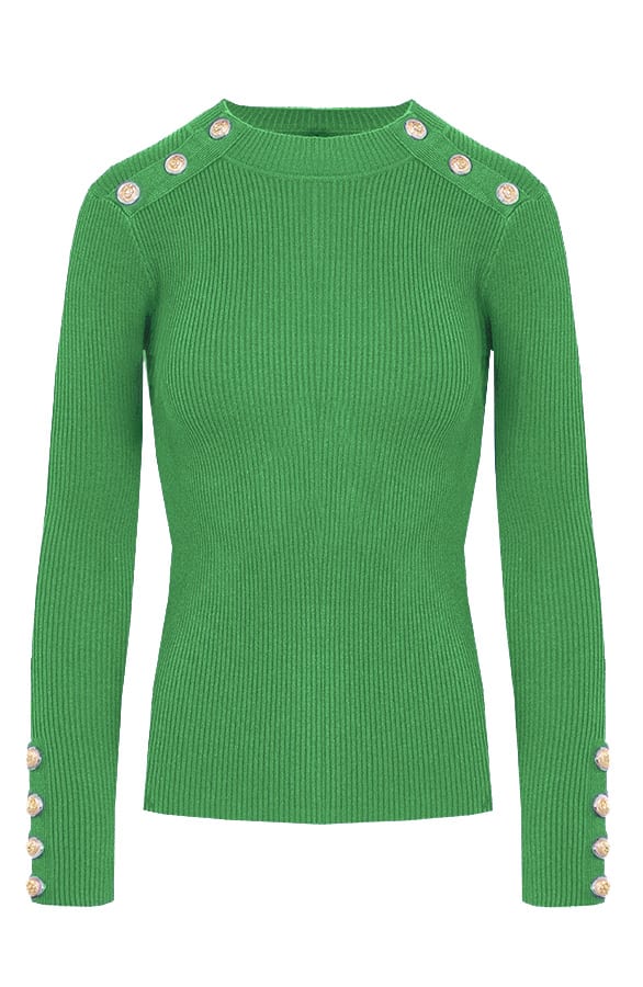 Longsleeve Stretch Trui Suzanne Bright Green – shoparchief
