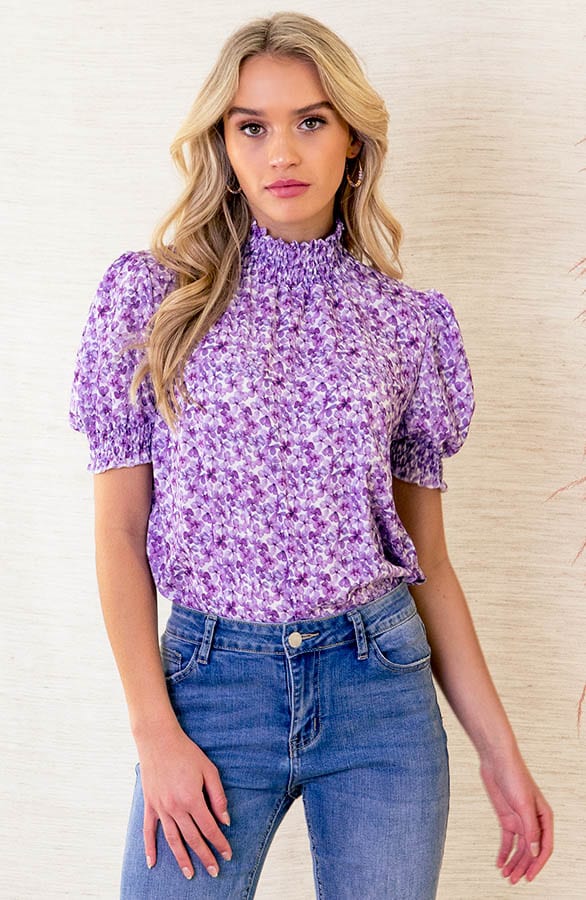 Lynn Top Bloemenprint Lila – shoparchief — foto 7
