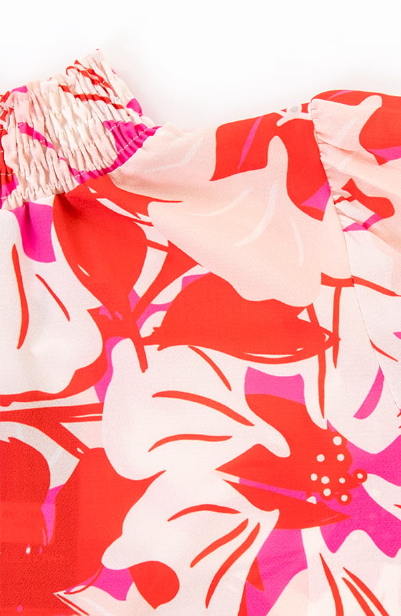 Lynn Top Bloemenprint Roze Rood – shoparchief — foto 2