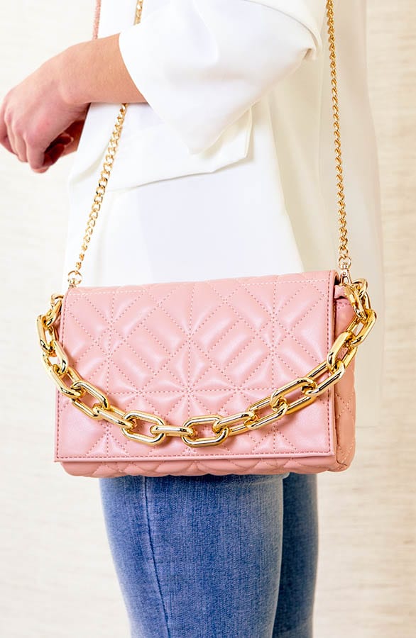 Schoudertas Met Schakelketting Ciara Roze – shoparchief — foto 2