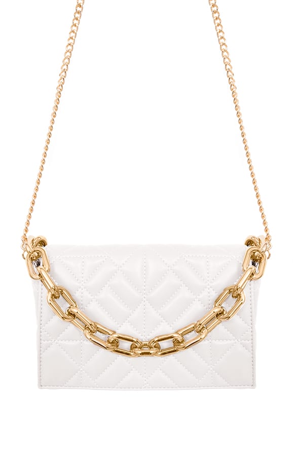 Schoudertas Met Schakelketting Ciara Wit – shoparchief