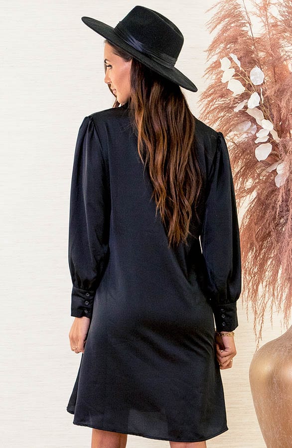 Silk Blousejurk Ava Zwart – shoparchief — foto 3