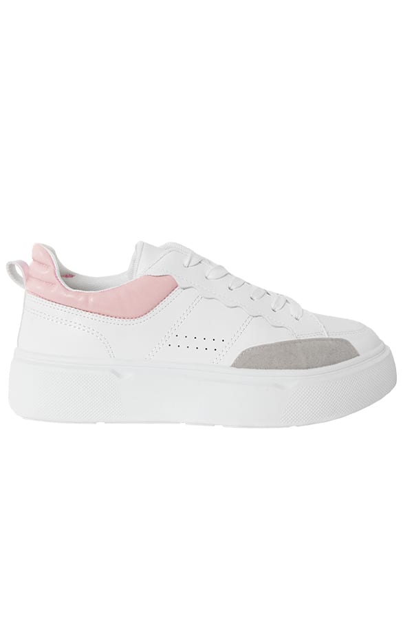 Sneakers Met Gekleurd Detail Cleo Licht Roze – shoparchief