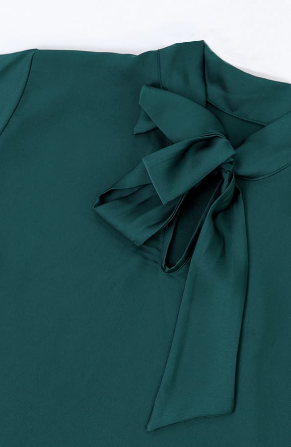 V-hals Zijden Blouse Casy Smaragd – shoparchief — foto 2