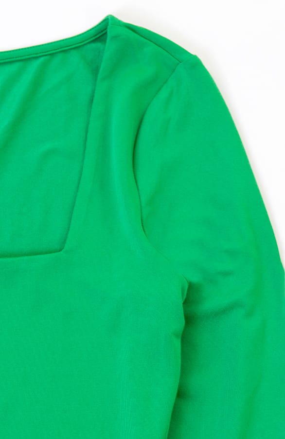 Vierkante Hals Longsleeve Jennifer Bright Green – shoparchief — foto 2