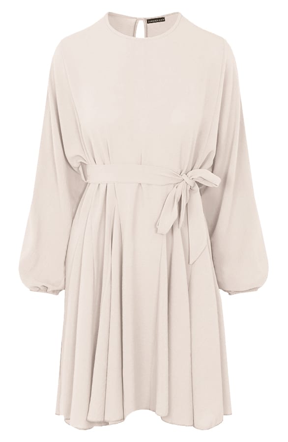 A-Lijn Strik Jurk Mia Beige – shoparchief