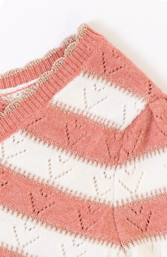 Banen Lurex Trui Gehaakt Zoey Roze – shoparchief — foto 2