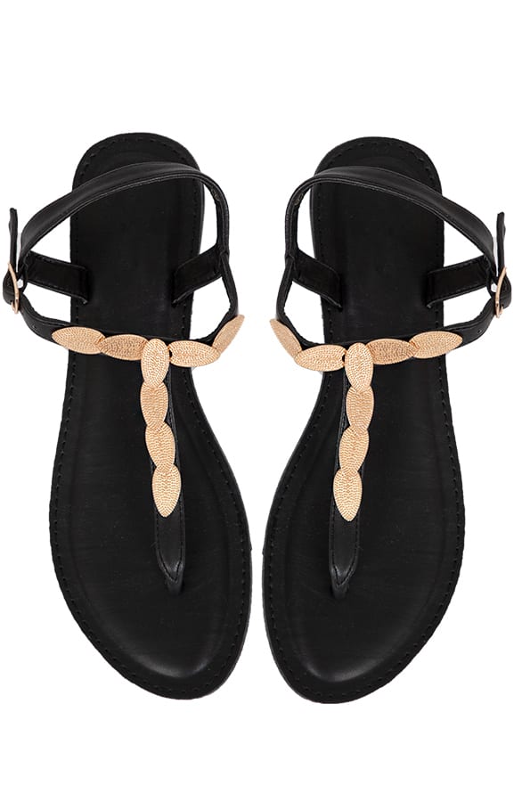 Blaadjes Slippers Monica Zwart – shoparchief