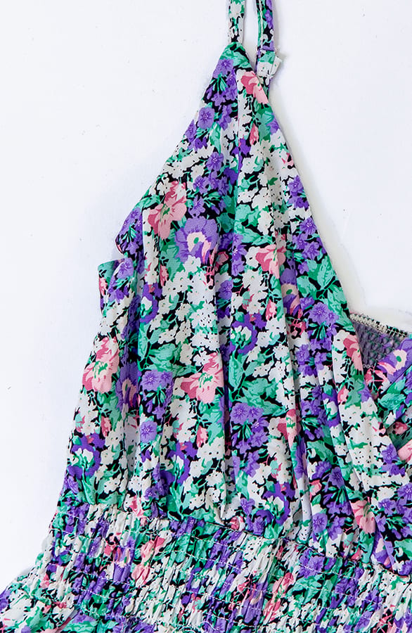 Bloemen Spaghetti Jurk Jacky Lila Ecru – shoparchief — foto 2