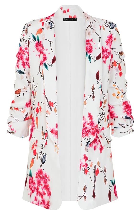 Dames Blazer Nore Bloemenprint Ecru – shoparchief