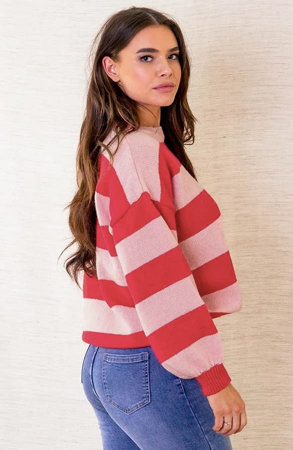 Gestreepte Trui Mylena Roze – shoparchief — foto 3