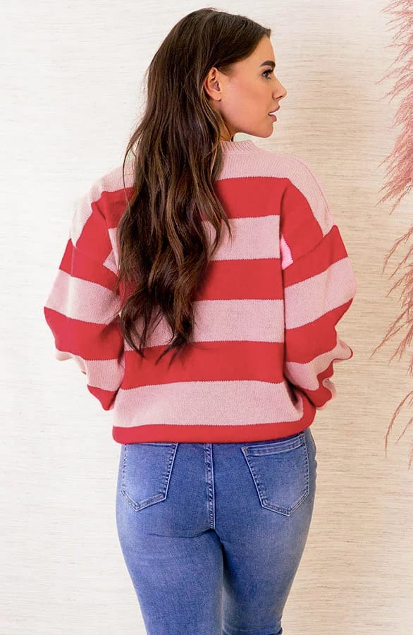 Gestreepte Trui Mylena Roze – shoparchief — foto 4
