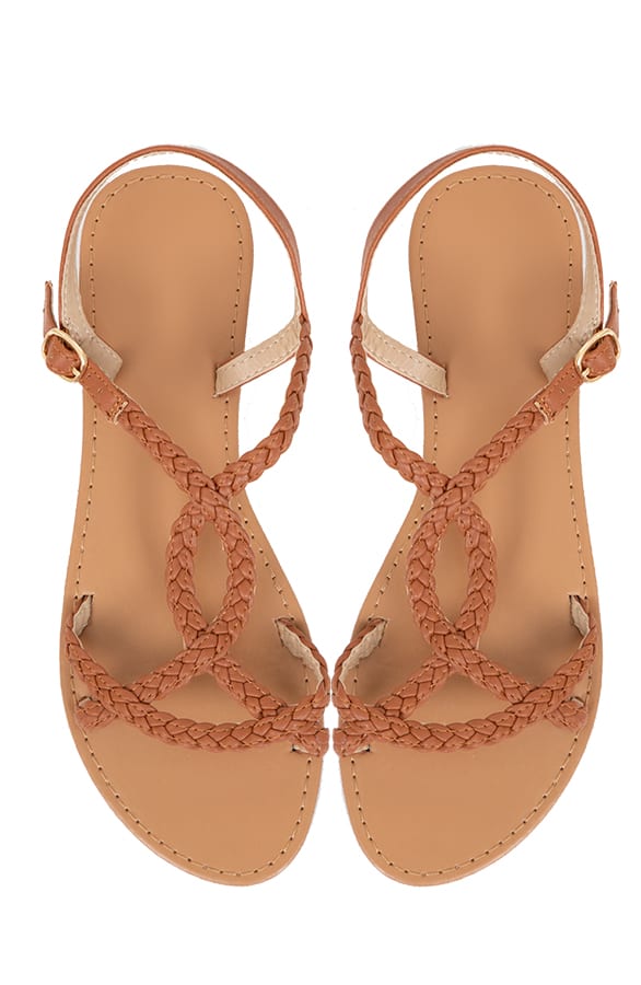 Gevlochten Sandalen Carlijn Camel – shoparchief