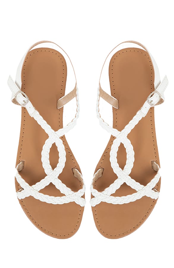 Gevlochten Sandalen Carlijn Wit – shoparchief