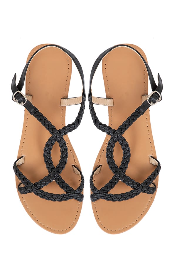 Gevlochten Sandalen Carlijn Zwart – shoparchief