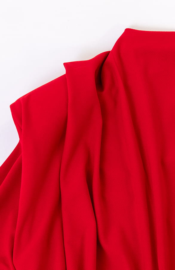 Jurk Geplooid Met Schoudervullingen Reina Rood – shoparchief — foto 2