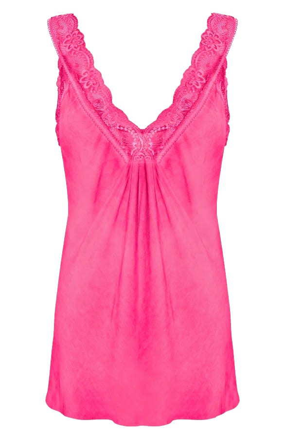 Kanten V-hals Top Bobbi Fuchsia – shoparchief