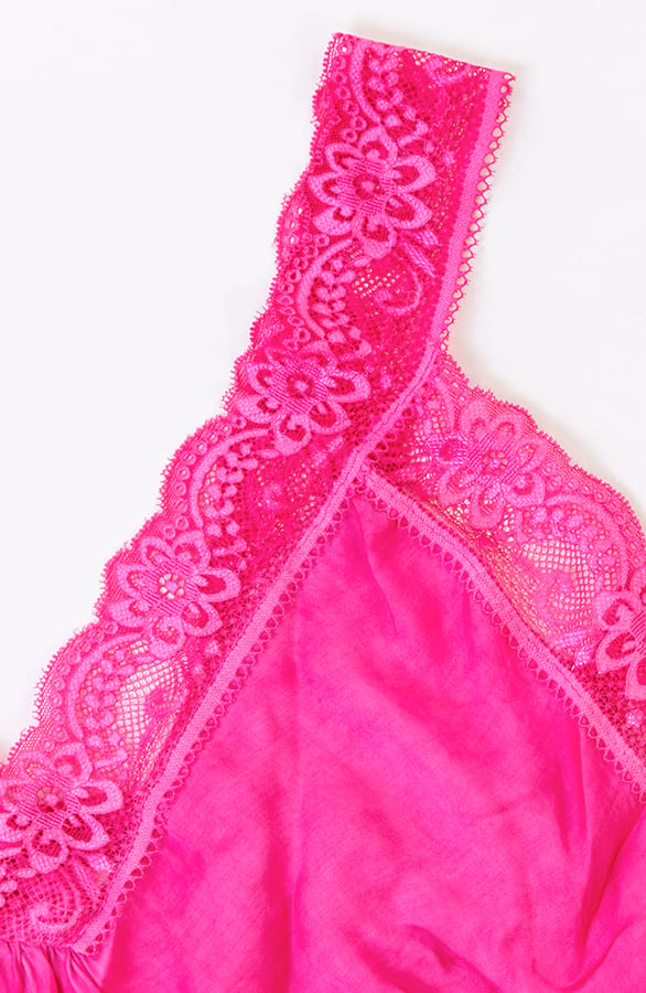 Kanten V-hals Top Bobbi Fuchsia – shoparchief — foto 2
