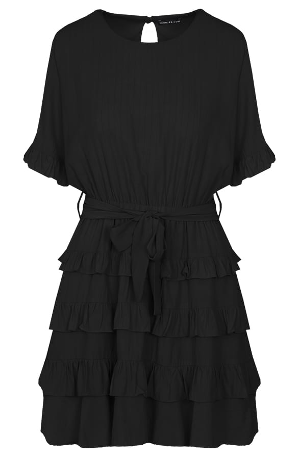 Laagjes Strik Jurk Minou Zwart – shoparchief