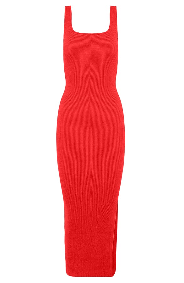 Maxi Split Jurk Kate Rood – shoparchief