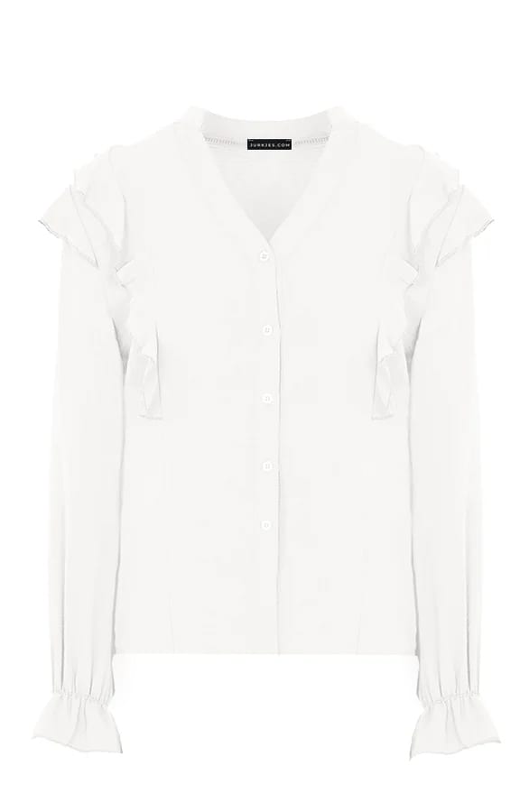 Ruffle Blouse Nafka Ecru – shoparchief