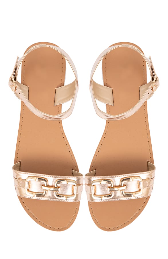 Sandalen Met Schakel Kelsey Champagne – shoparchief