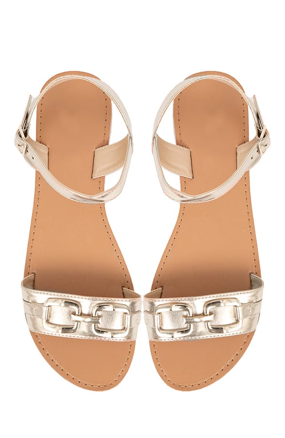 Sandalen Met Schakel Kelsey Goud – shoparchief