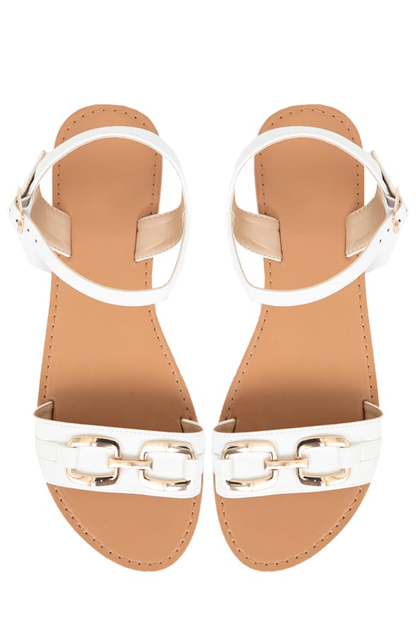 Sandalen Met Schakel Kelsey Wit – shoparchief