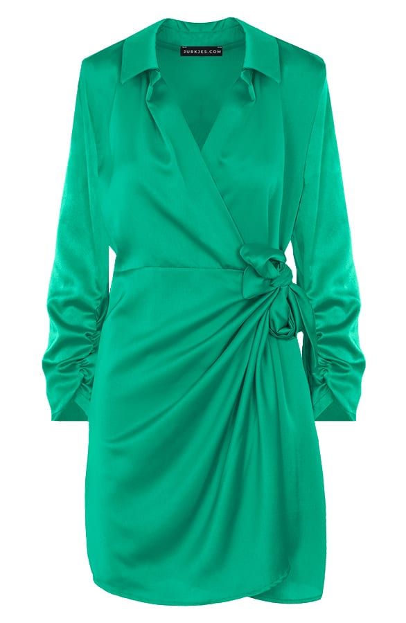 Silk Dress Mae Bright Green – shoparchief