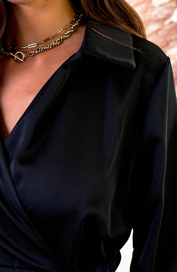 Silk Dress Mae Zwart – shoparchief — foto 6