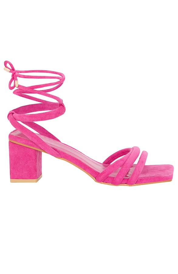 Suede Gevlochten Hakken Christy Fuchsia – shoparchief