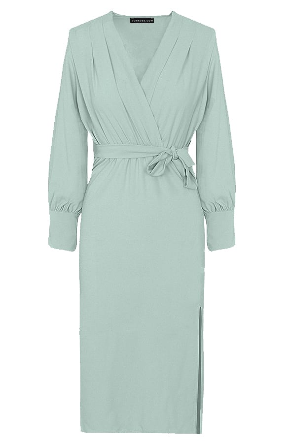V-hals Jurk Met Split Eva Mint – shoparchief