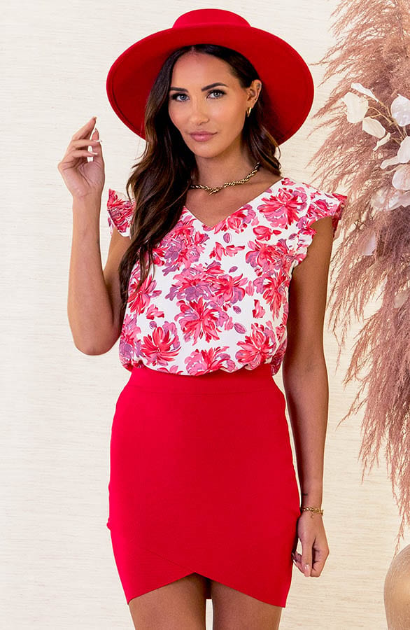 Bloemen Ruches Blouse Taylor Roze – shoparchief