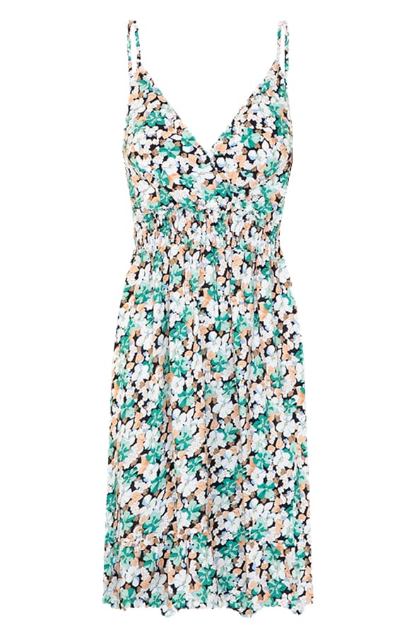 Bloemen Spaghetti Jurk Jacky Kort Mint – shoparchief