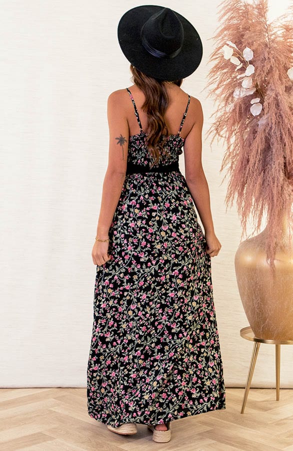 Bloemen Spaghetti Jurk Jacky Zwart – shoparchief — foto 8
